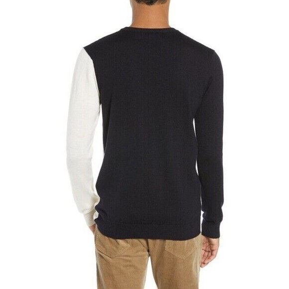 NWT $175 Scotch & Soda Wool Sweater Large Colorblock Snowflake Intarsia - Picture 4 of 8